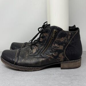 Remonte Black and Brown Ankle Boots EU 41